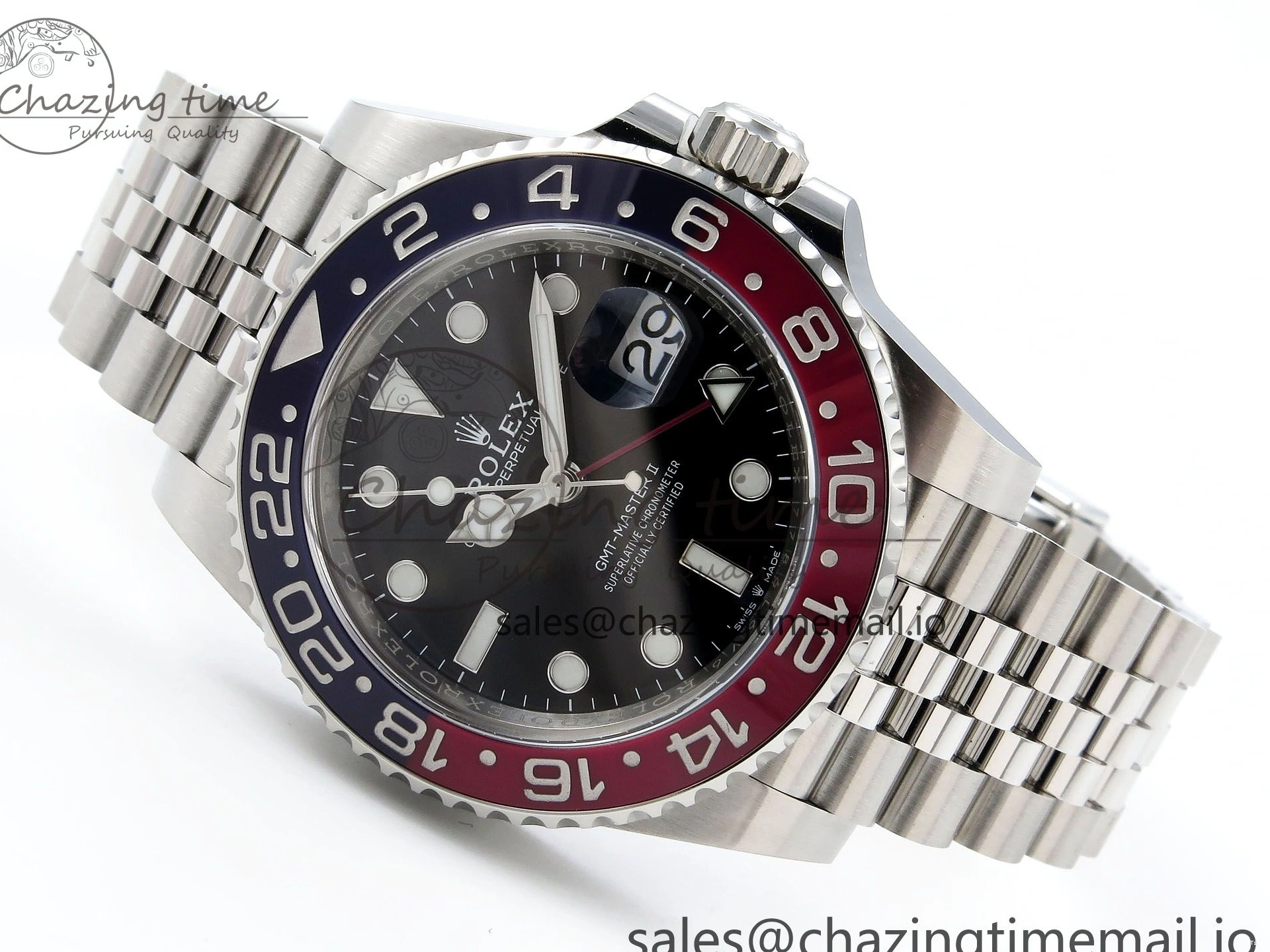 MiroTime 0206 SportInspired GMT-Master II 126710 BLRO Blue Red Ceramic Clean Factory Best Edition on Jubilee Bracelet DD3285 CHS V 1540